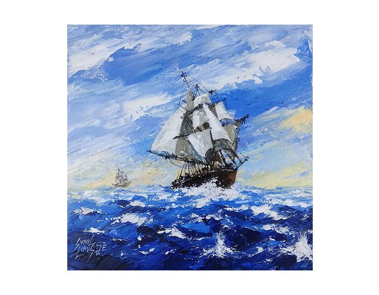 The Sail Painting in Watercolor for Wall Decor in 12X12 inches